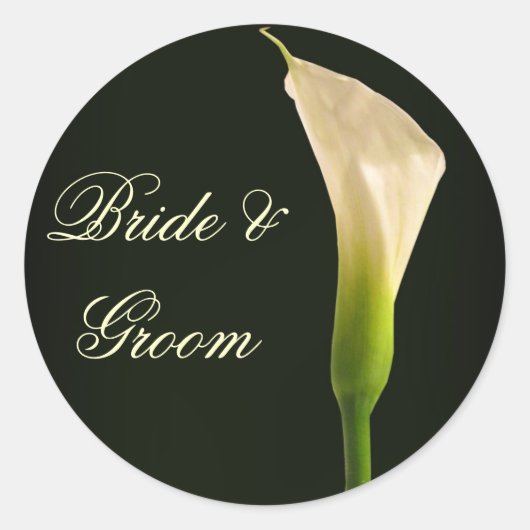 Calla Lily trouwstickers Ronde Sticker (Voorkant)
