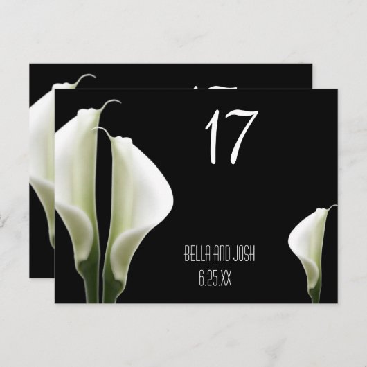 Calla Lily Trouwtafel Kaart Postca (Voorkant / Achterkant)