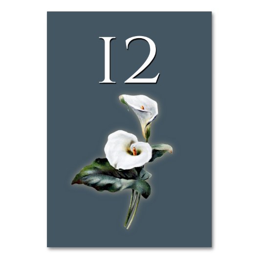 Calla Lily Trouwtafel Nummer Kaart (Voorkant)