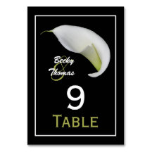 Calla Lily Trouwtafel Nummers Kaarten