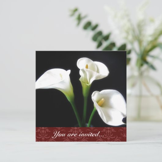 Calla Lily uitnodiging (Staand voorkant)