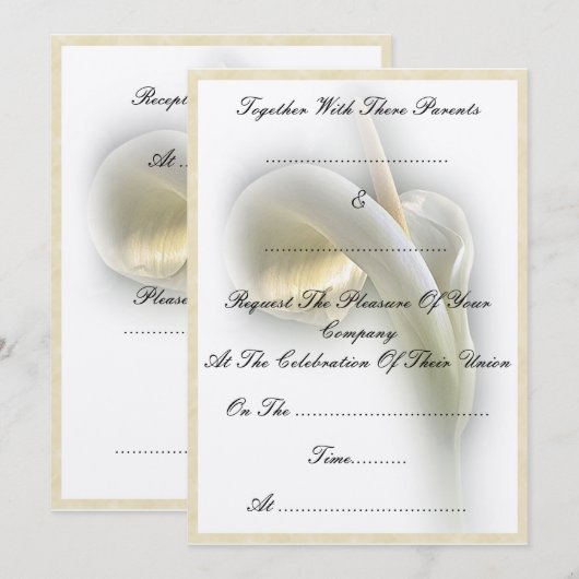 Calla Lily - Uitnodiging (Voorkant / Achterkant)