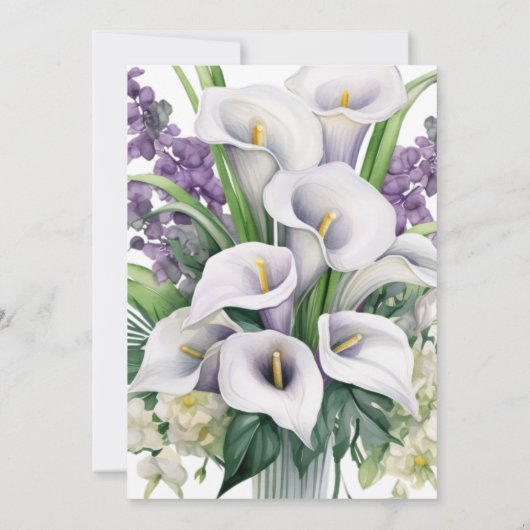 Calla Lily viering van het leven Kaart (Achterkant)