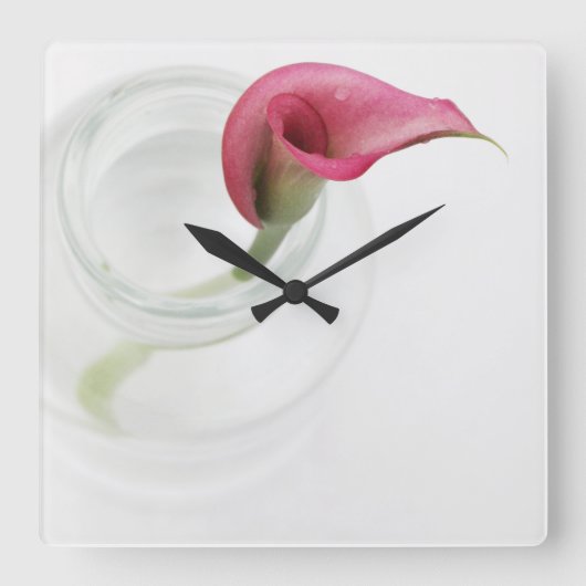 Calla Lily Vierkante Klok (Voorkant)