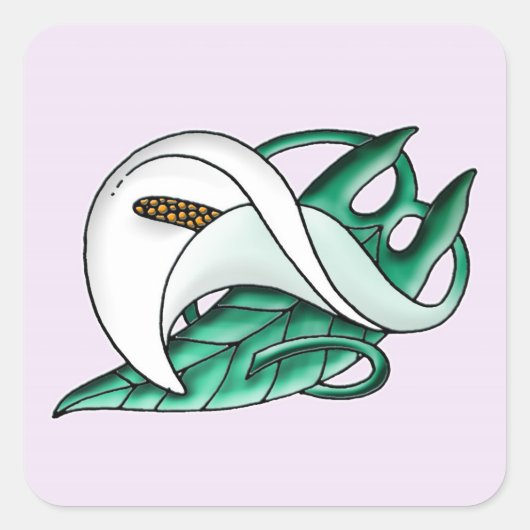 Calla lily vierkante sticker (Voorkant)