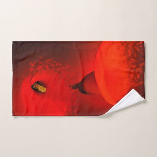Calla Lily Vivid Red Scatter Effect Bad Handdoek (Handdoek)
