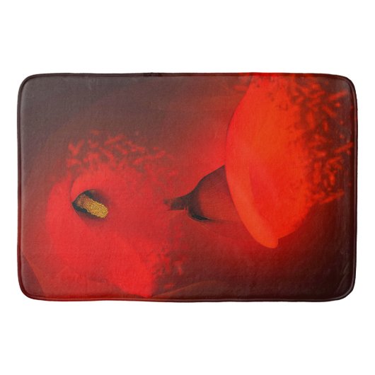Calla Lily Vivid Red Scatter Effect Badmat (Voorkant)
