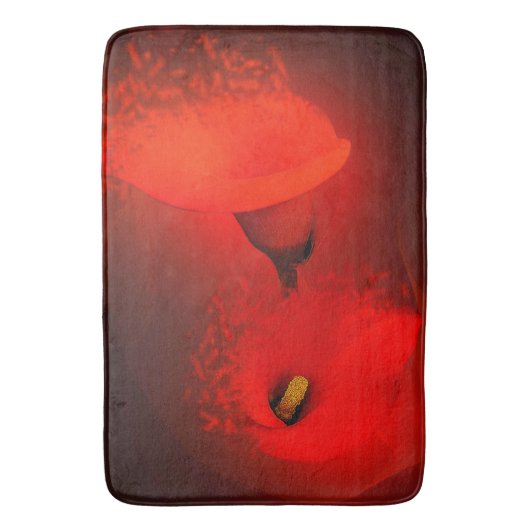 Calla Lily Vivid Red Scatter Effect Badmat (Voorkant Verticaal)