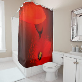Calla Lily Vivid Red Scatter Effect Douchegordijn