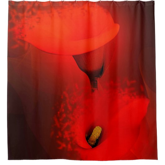 Calla Lily Vivid Red Scatter Effect Douchegordijn (Voorkant)