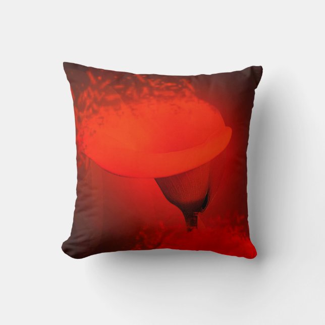 Calla Lily Vivid Red Scatter Effect Kussen (Voorkant)