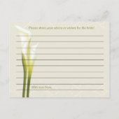 Calla Lily Vrijgezellenfeest Advice Kaarten (Achterkant)