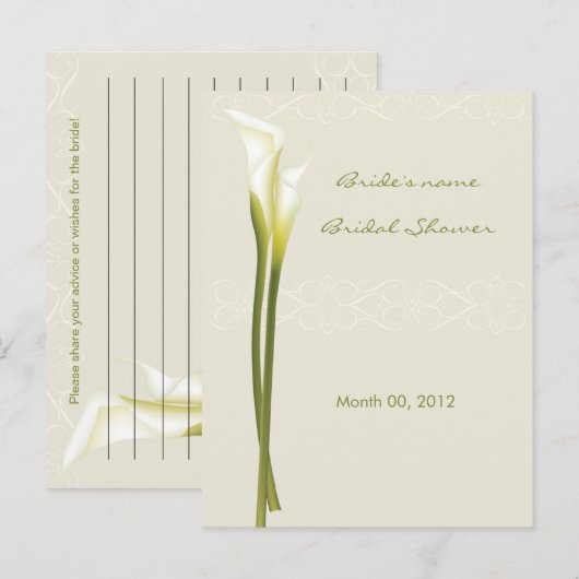 Calla Lily Vrijgezellenfeest Advice Kaarten (Voorkant / Achterkant)