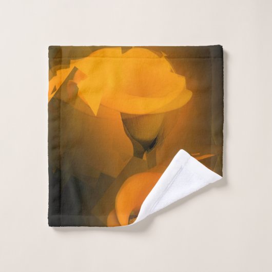 Calla Lily Warm Yellow Cubist Effect Bad Handdoek (Wasdoekje)