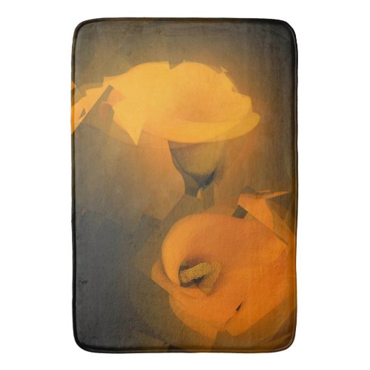 Calla Lily Warm Yellow Cubist Effect Badmat (Voorkant Verticaal)