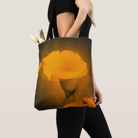 Calla Lily Warm Yellow Cubist Effect Tote Bag (Dichtbij)