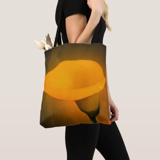 Calla Lily Warm Yellow Mist Achtergrond Tote Bag (Dichtbij)