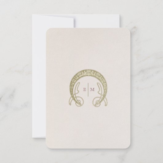 Calla Lily Wedding Bedankt Art Nouveau Kaart (Achterkant)