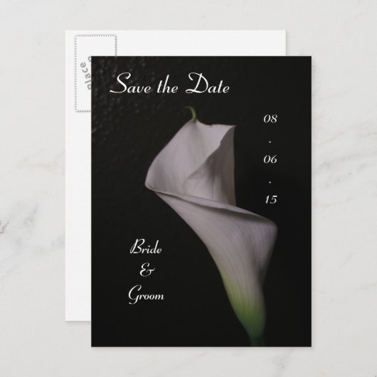 Calla Lily Wedding Bewaar de datum Aankondigingskaart (Voorkant / Achterkant)