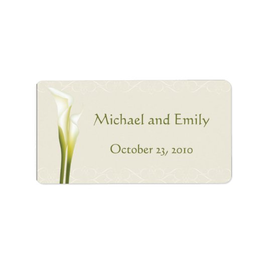 Calla Lily Wedding Favor Labels (Voorkant)