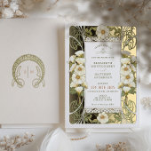 Calla Lily Wedding Invitations Art Nouveau Mucha Folie Uitnodiging