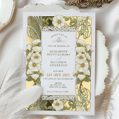 Calla Lily Wedding Invitations Art Nouveau Mucha Folie Uitnodiging