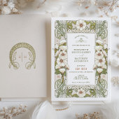 Calla Lily Wedding Invitations Art Nouveau Mucha Kaart