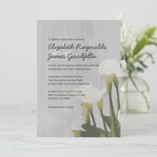  Calla Lily Wedding Invitations Kaart (Staand voorkant)