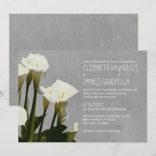Calla Lily Wedding Invitations Kaart (Voorkant / Achterkant)