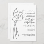 Calla Lily Wedding Invite Kaart (Voorkant / Achterkant)
