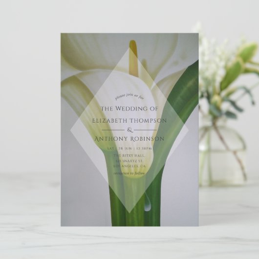 Calla Lily Wedding Kaart (Staand voorkant)