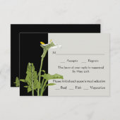 Calla Lily Wedding Reply Card RSVP Kaartje (Voorkant / Achterkant)