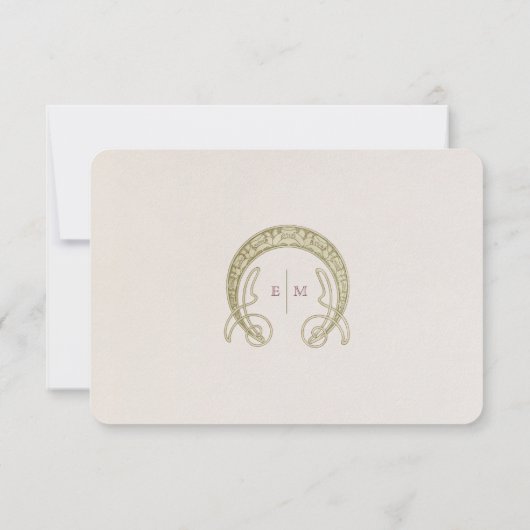 Calla Lily Wedding RSVP Art Nouveau Mucha invoegen Kaart (Achterkant)