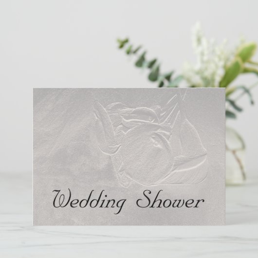 Calla Lily Wedding Shower Silver Invitation Kaart (Staand voorkant)