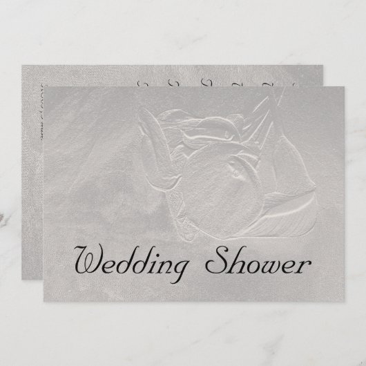 Calla Lily Wedding Shower Silver Invitation Kaart (Voorkant / Achterkant)