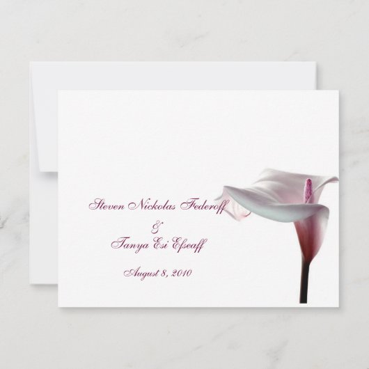 Calla Lily Wedding Shower Uitnodiging (Achterkant)