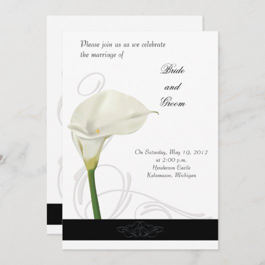 Calla Lily Wedding Uitnodiging (Voorkant / Achterkant)