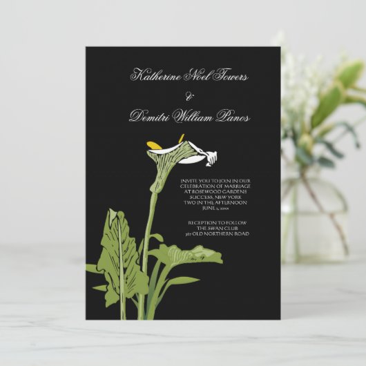 Calla Lily Wedding Uitnodiging (Staand voorkant)