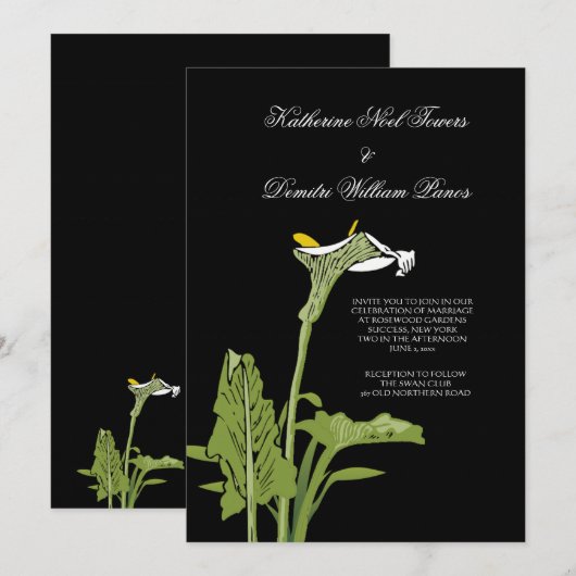 Calla Lily Wedding Uitnodiging (Voorkant / Achterkant)