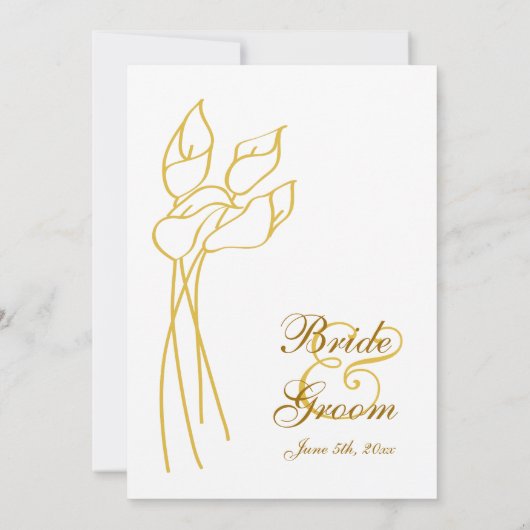 Calla Lily Wedding Uitnodiging (Achterkant)