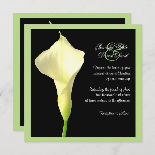 Calla Lily Wedding Uitnodiging (Voorkant / Achterkant)