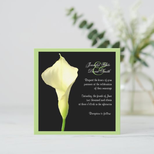 Calla Lily Wedding Uitnodiging (Staand voorkant)
