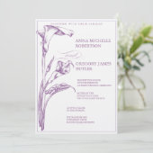 Calla Lily Wedding Uitnodiging (Staand voorkant)