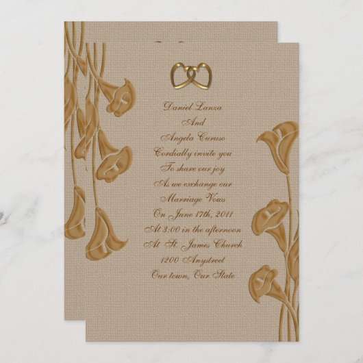 Calla Lily Wedding uitnodiging (Voorkant / Achterkant)