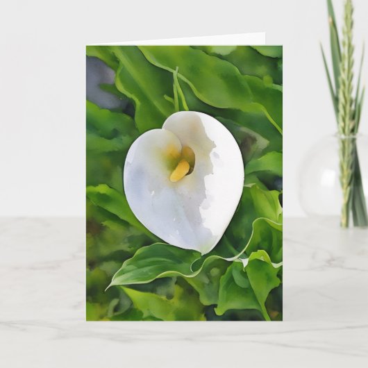 Calla Lily White Flower Garden Art Note Kaart (Voorkant)