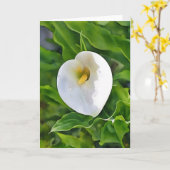 Calla Lily White Flower Garden Art Note Kaart (Gele Bloem)