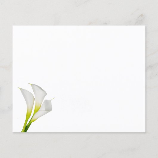 Calla Lily wil dat de snelle Mrs Card wordt Flyer (Achterkant)