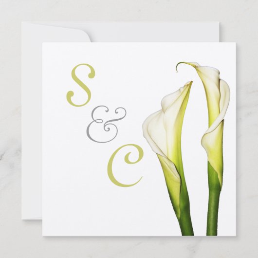Calla lily's, trouw uitnodigingen (Voorkant)