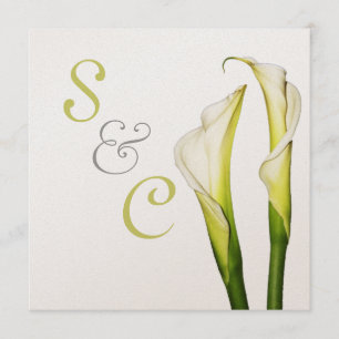 Calla lily's, trouw uitnodigingen