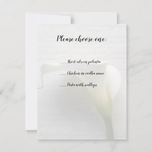 Calla lly op oude handschrift rsvp kaart (Achterkant)